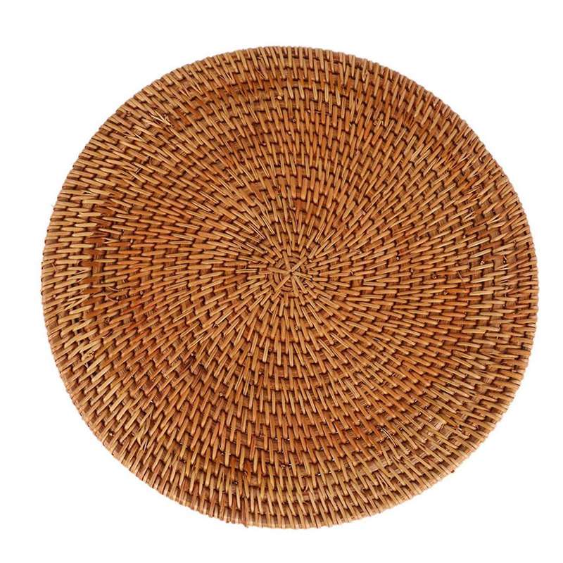 Rattan Storage Tray,round Basket with Handle,food Breakfast Display L