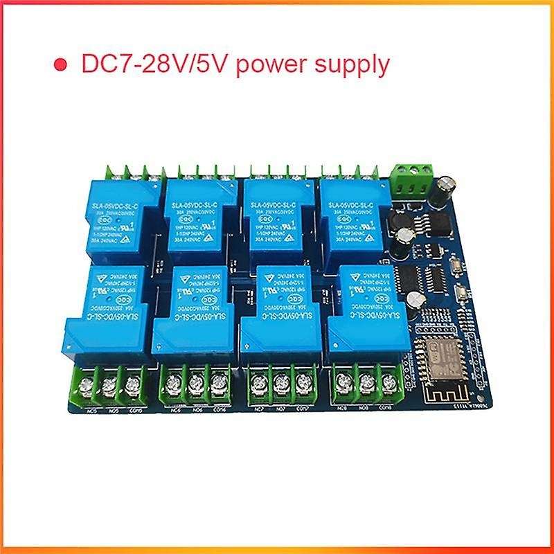 Dc7-28/5v Power Supply Esp8266 Wif 8 Way 30a Relay Module Esp-12f