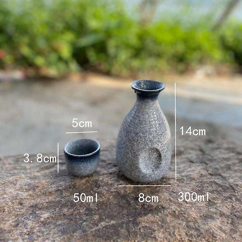 1 Set Japanese Style Ceramics Sake Cup Sake Pot Retro Sake Set