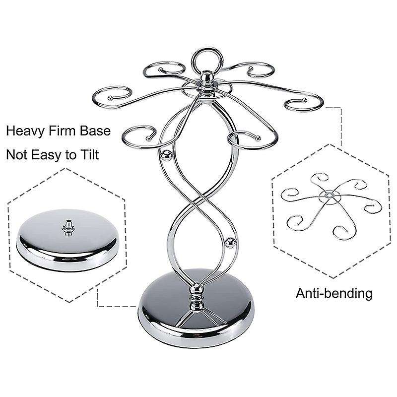 Countertop Wine Glass Holder Rack Wine Glass Rack with 6 Hooks