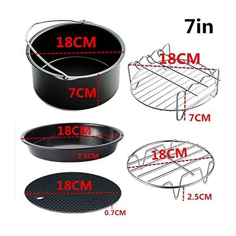 8 Pcs Air Fryer Accessories for Air Fryer 5.3 to 5.8qt Baking Basket