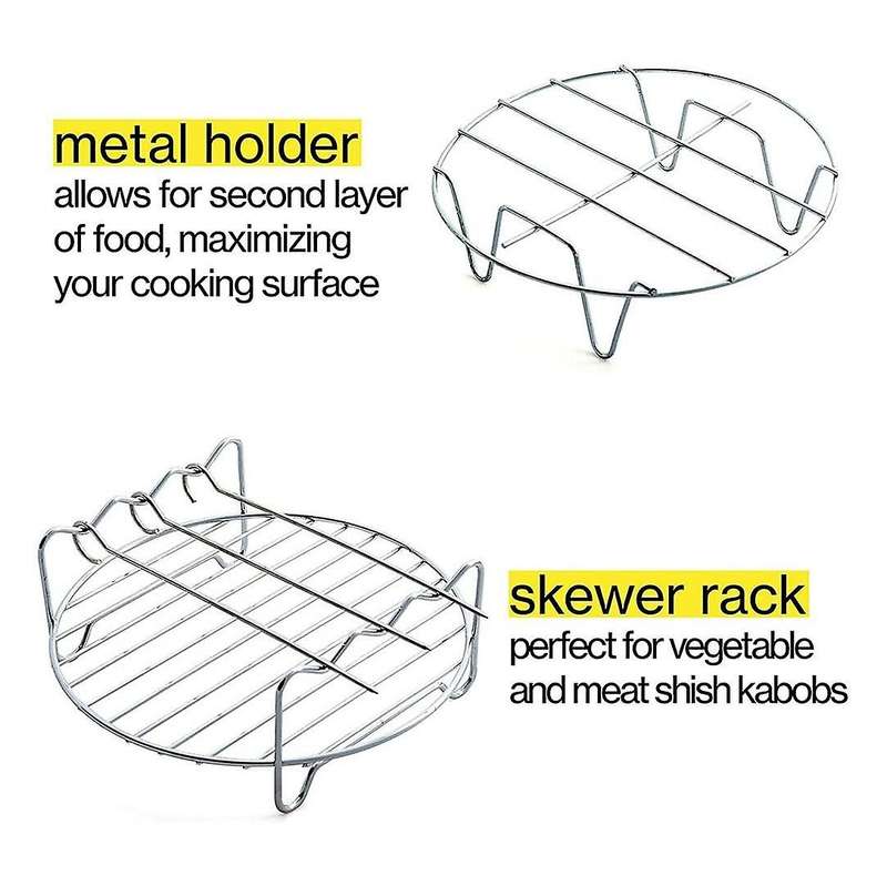 8 Pcs Air Fryer Accessories for Air Fryer 5.3 to 5.8qt Baking Basket