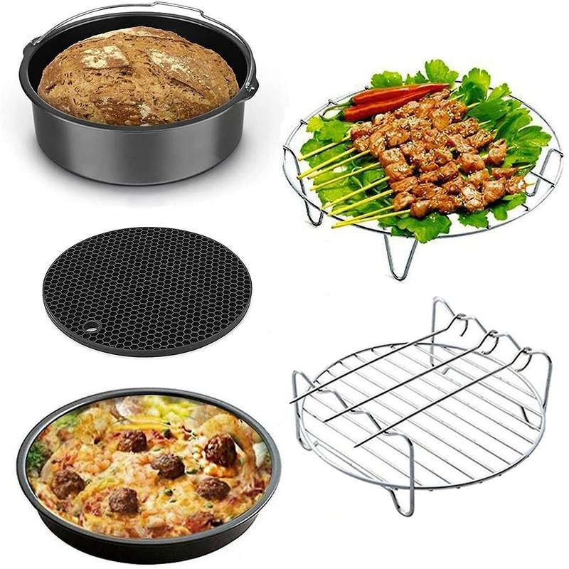 8 Pcs Air Fryer Accessories for Air Fryer 5.3 to 5.8qt Baking Basket