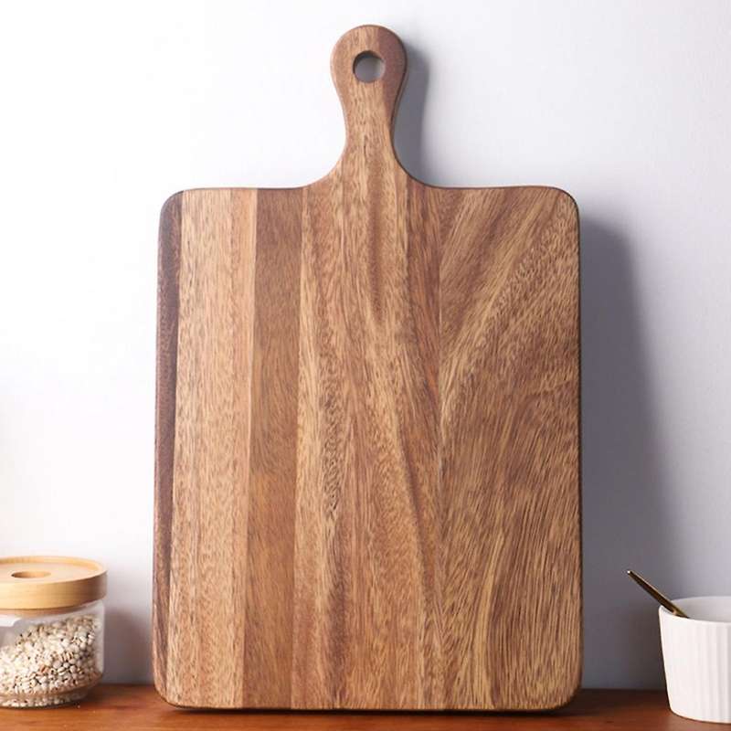 Double-sided Acacia Wood Cutting Board Wooden Handle Pizza Board