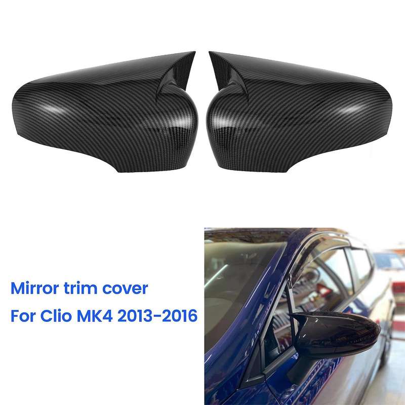 Car Ox Horn Rearview Side Glass Mirror Cover for Clio Mk4 2013-2016