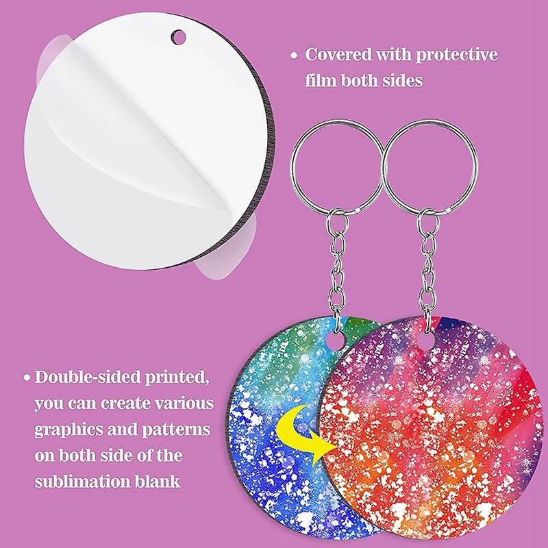 240 Pieces Sublimation Blanks Keychain Set Heat Transfer Keychain