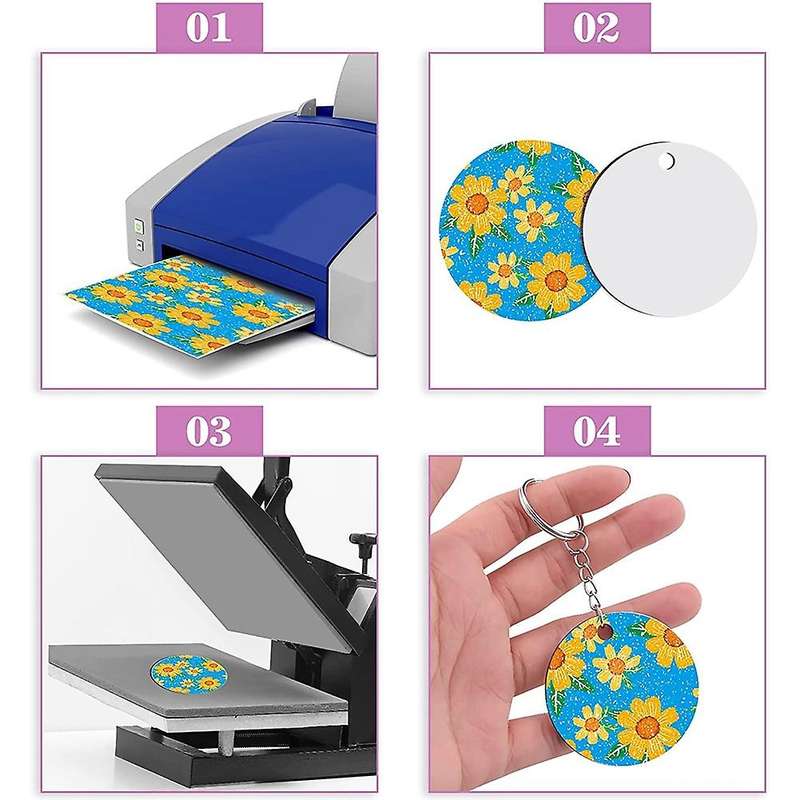 240 Pieces Sublimation Blanks Keychain Set Heat Transfer Keychain