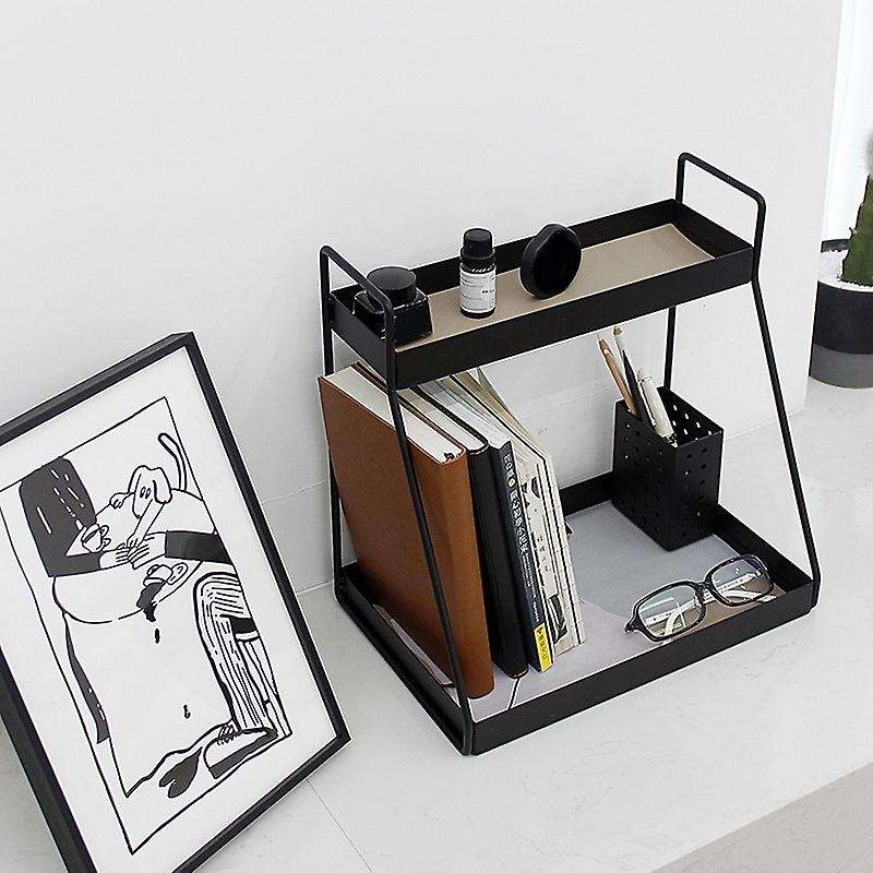 1pcs Black Metal Storage Racks Bathroom 2 Layers Towel Holder ,s