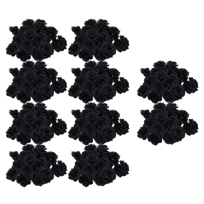 20pcs Black Rose Artificial Silk Flower Party Wedding House Decor Diy