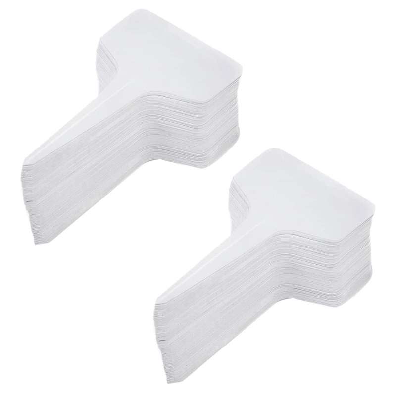 600pcs Plastic T-type Plant Tags Labels White Markers 6x10cm