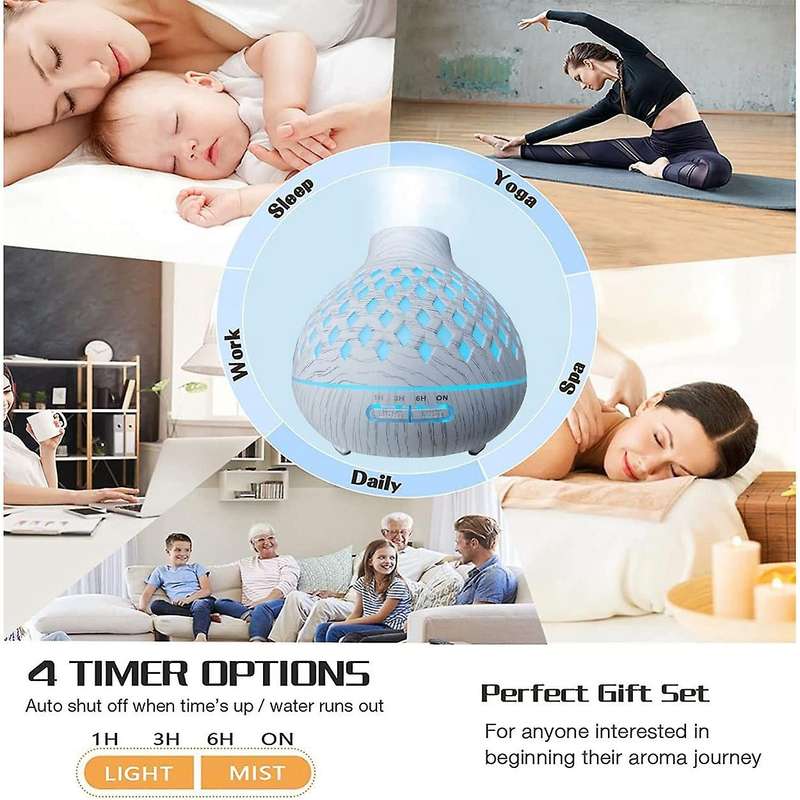400ml Essential Oil Diffuser Humidifier for Home Baby Bedroom Eu Plug
