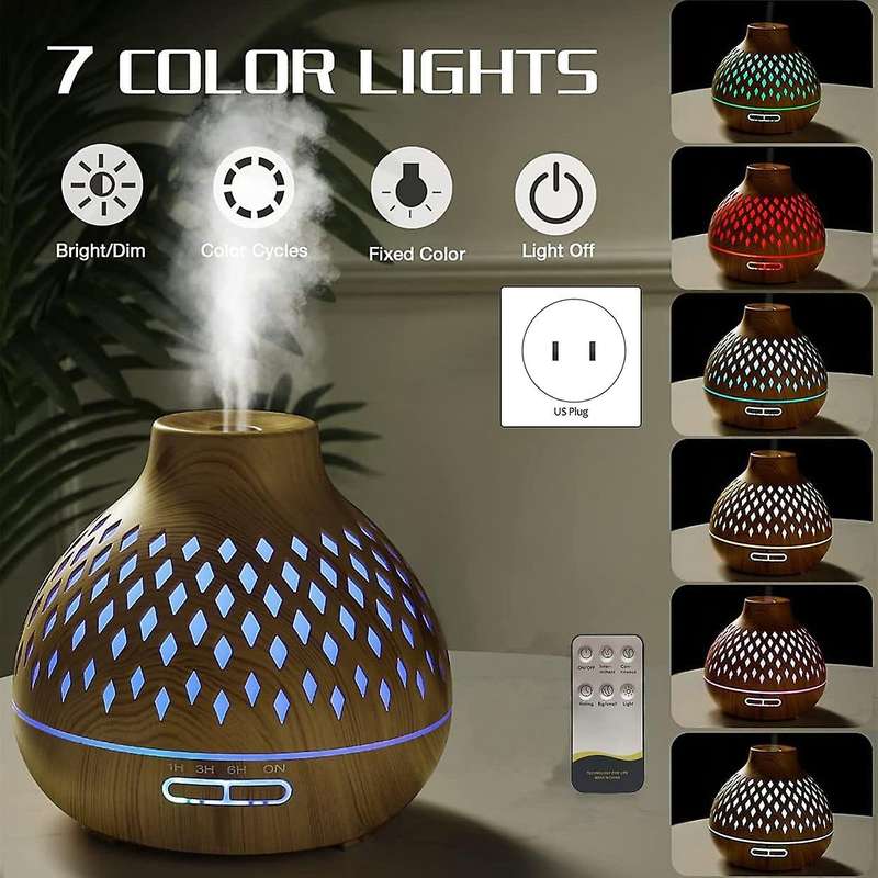 Wood Grain Aroma Diffuser with Timer for Baby Bedroom with Us Plug