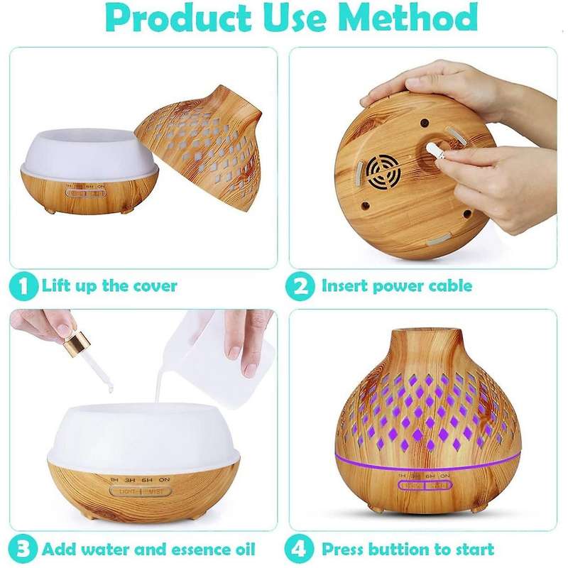 Wood Grain Aroma Diffuser with Timer for Baby Bedroom with Us Plug