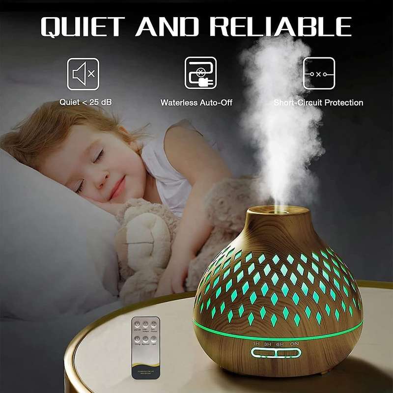 Wood Grain Aroma Diffuser with Timer for Baby Bedroom with Us Plug