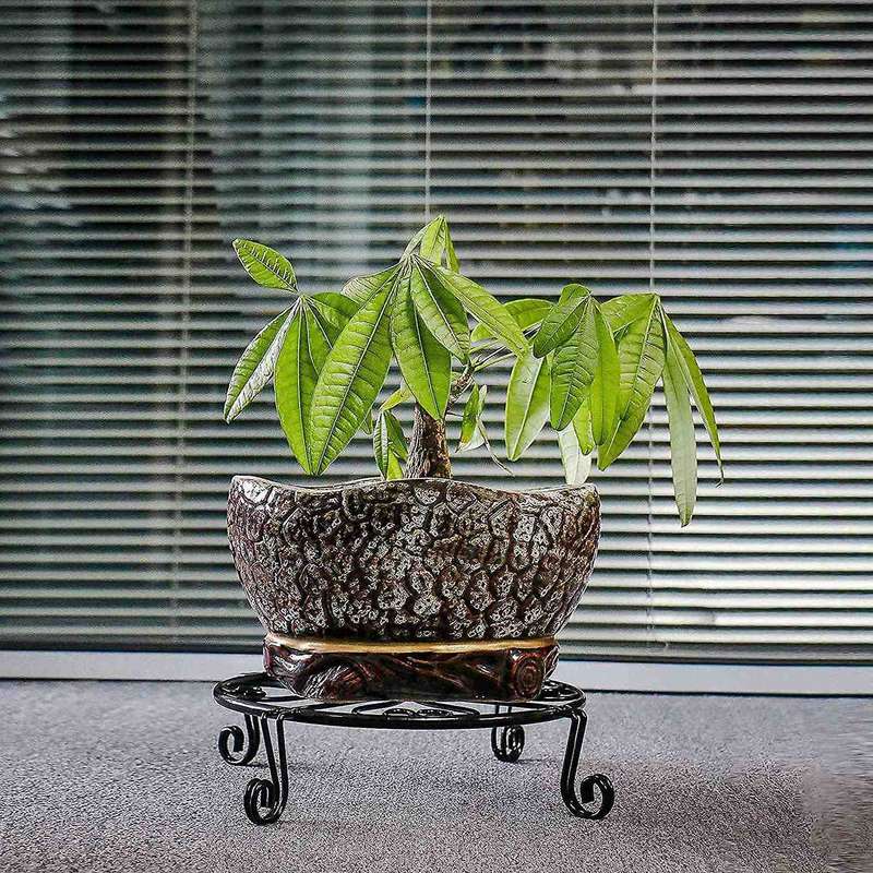 2 Pcs Metal Octopus Flower Stand Floor Bonsai Stand Living Room ,8 Cm