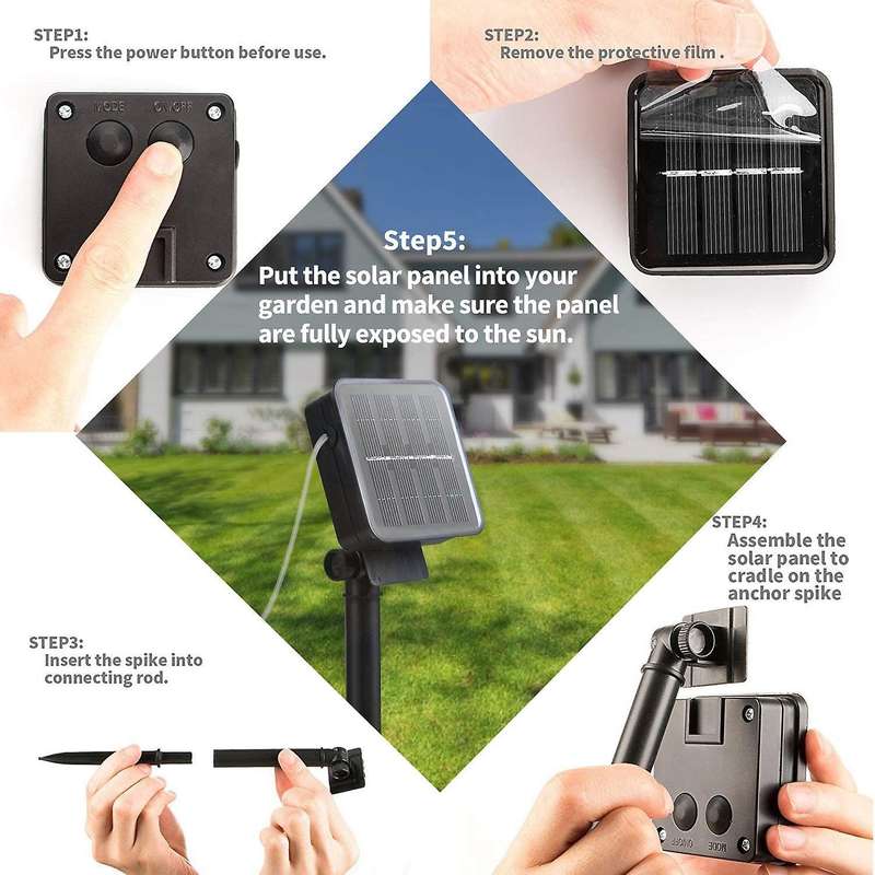 Solar String Lights with 8 Lighting Modes for Garden Wedding Decor A