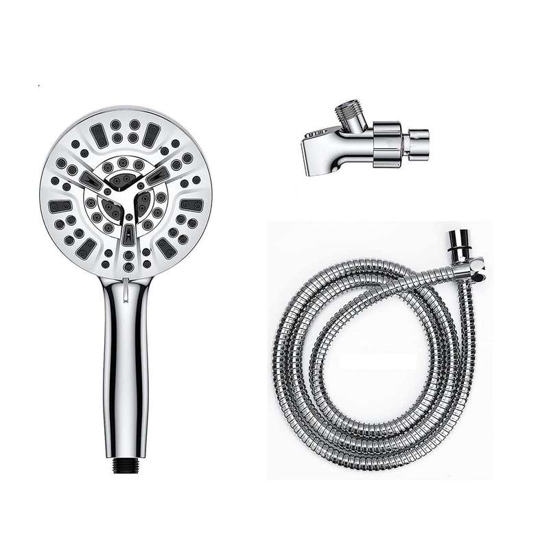 5.04 Inch Detachable Showerhead Set with Stainless Steel Hose