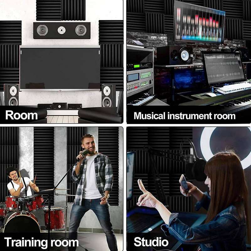 12pack Soundproof Foam Panels,2x12x12inch, for Decreasing Noise