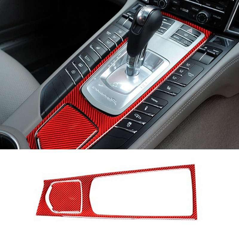 2pc Multimedia Panel Cover Trim Rhd for Porsche Panamera 10-16 Red