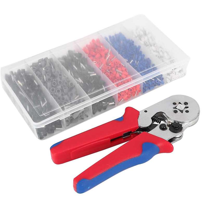1500pcs Terminal Ferrule Crimper Kit with Ratchet Crimping Tool