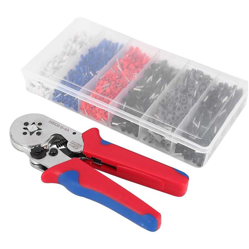 1500pcs Terminal Ferrule Crimper Kit with Ratchet Crimping Tool