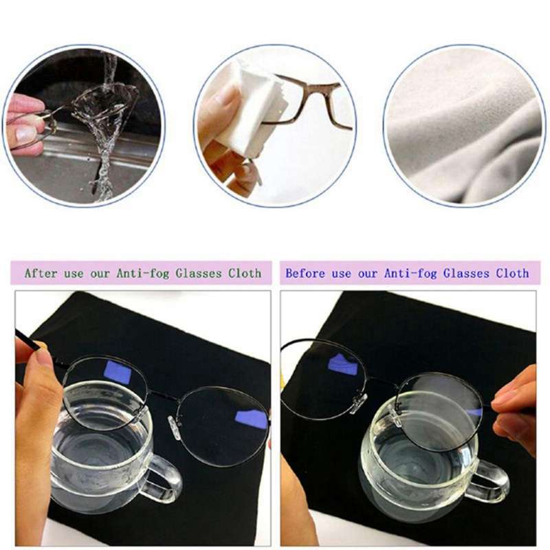 50pcs Reusable Antifog Wipes Glasses Pre-moistened Antifog Lens Cloth