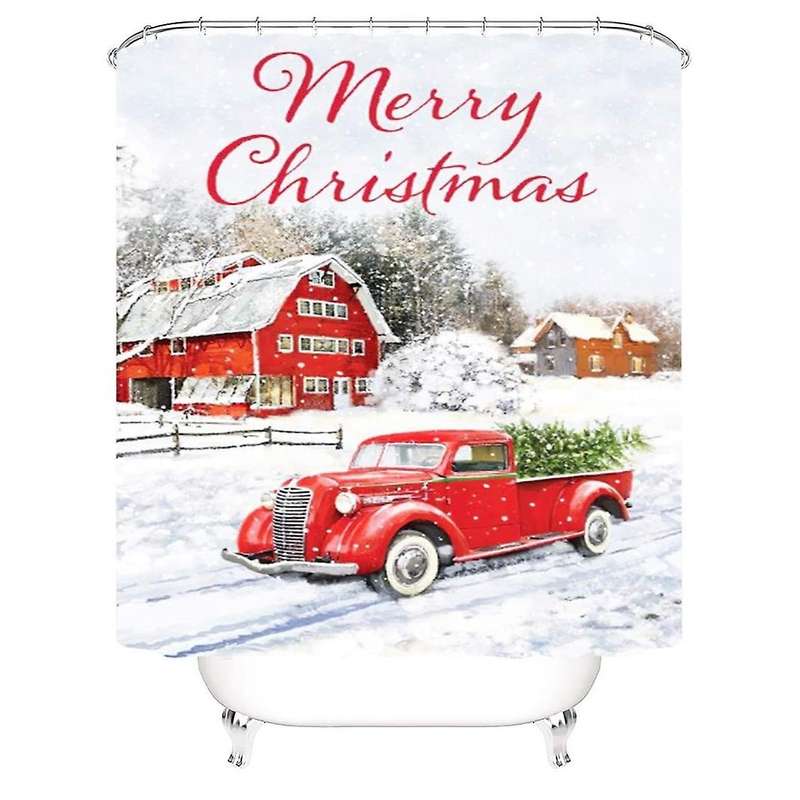 Christmas Shower Curtains Vintage Red Shower Curtains In Bath Decor