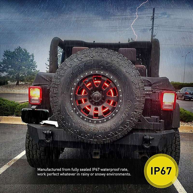 Spare Tire 3rd Third Brake Light for 2007-2018 Jk Jku Yj Tj,red Light