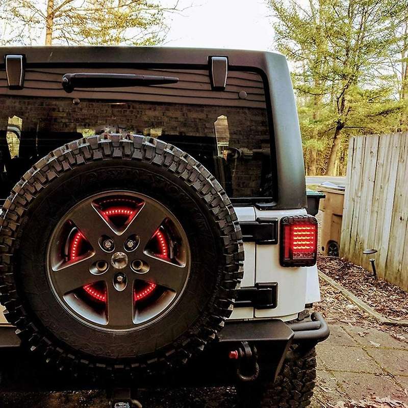 Spare Tire 3rd Third Brake Light for 2007-2018 Jk Jku Yj Tj,red Light