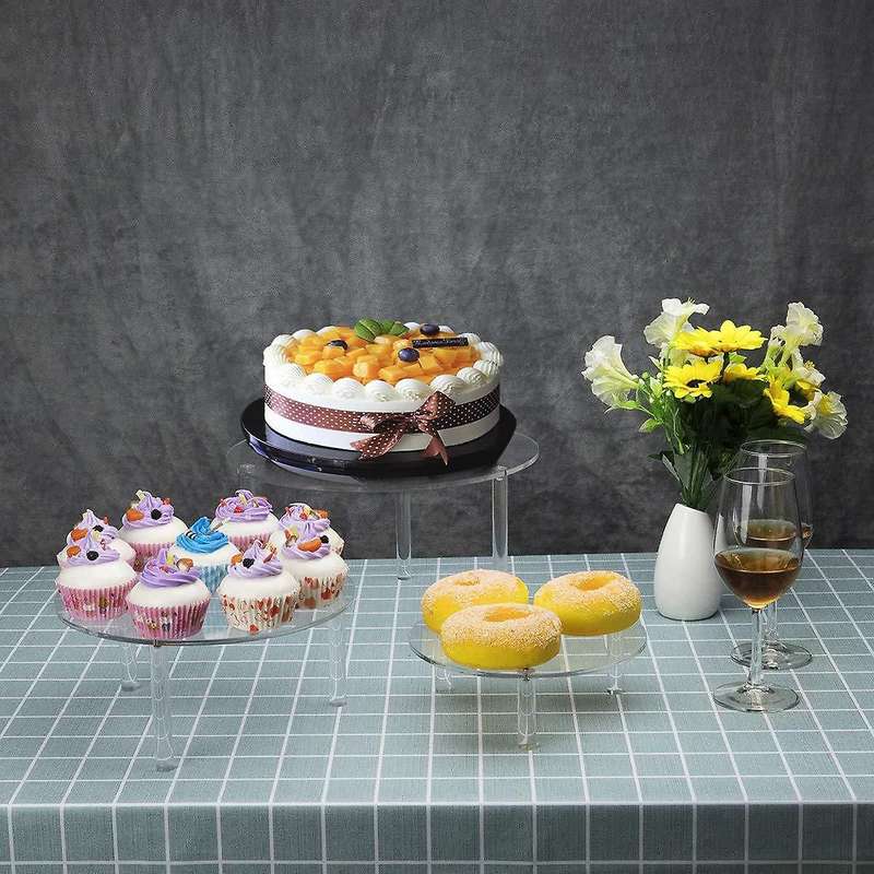 3 Layers Acrylic Bakeware Transparent Wedding Birthday Cake Stand