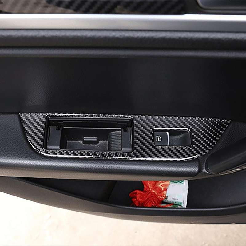 Car Soft Carbon Fiber Glass Lift Switch Cover for Touareg 2011-2018