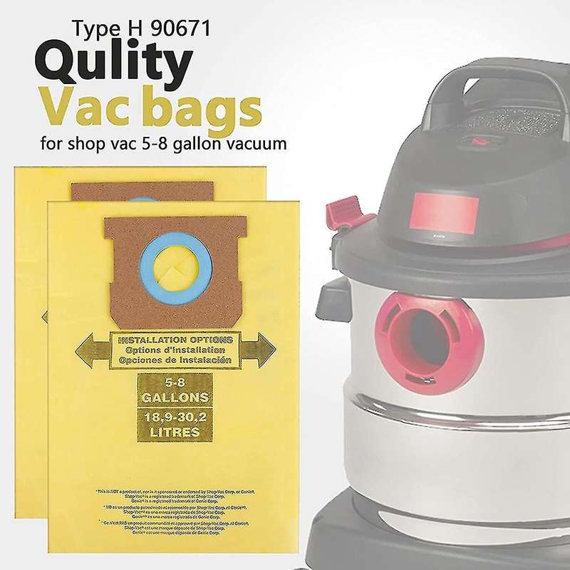 12 Pack 9067100 Replacement Vacuum Bags Compatible for Shop Vac
