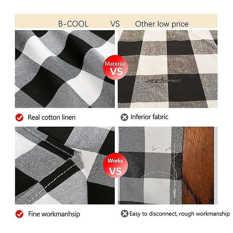 Plaid Tablecloth for Christmas Baby Thanksgiving,black White
