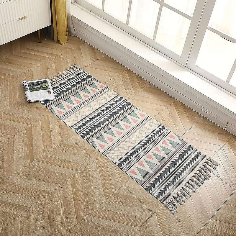 Boho Carpet with Tassels Woven Carpet for Living Room Hallway Bedroom
