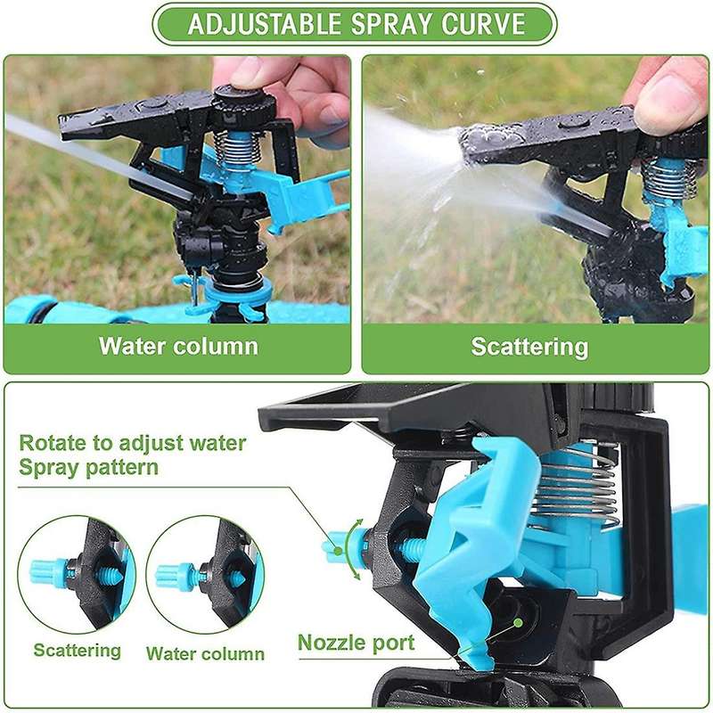Pulsating Impact Sprinkler with 3/4inch Adapters for Lawn Irrigation