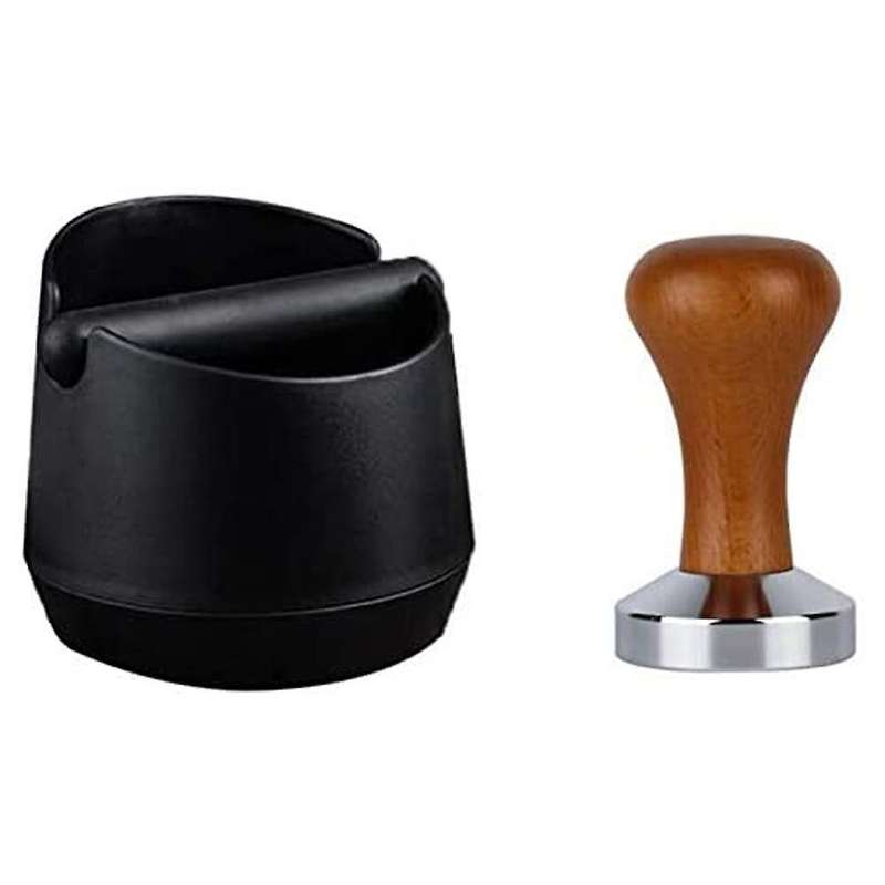 Espresso Knock Box and Coffee Tamper for Easy Coffee Ground Disposa