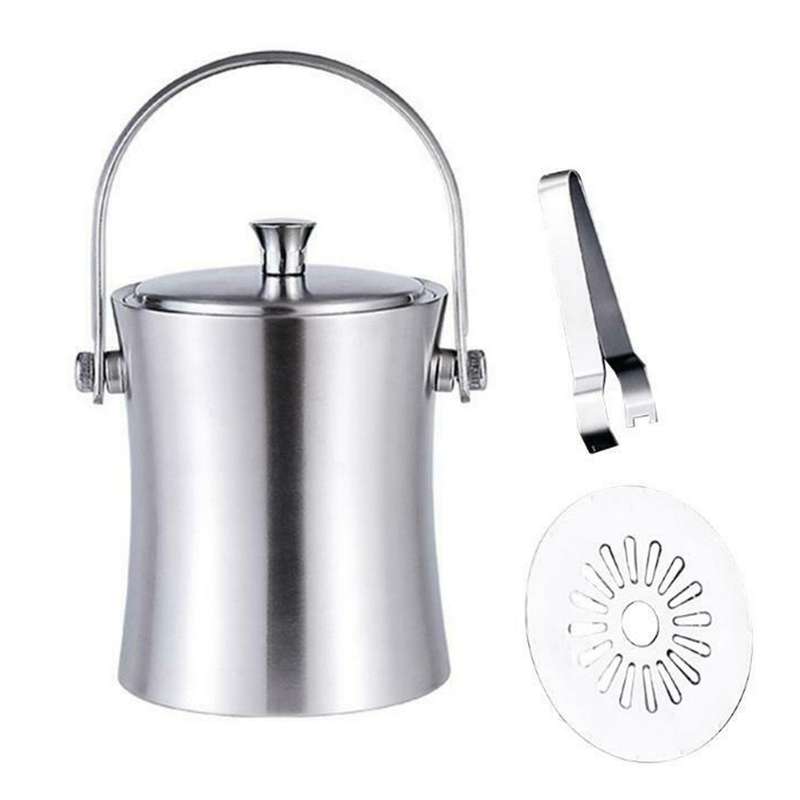 1l Ice Cube Container with Lid and Tong Champagne Cooler Ice Bucket