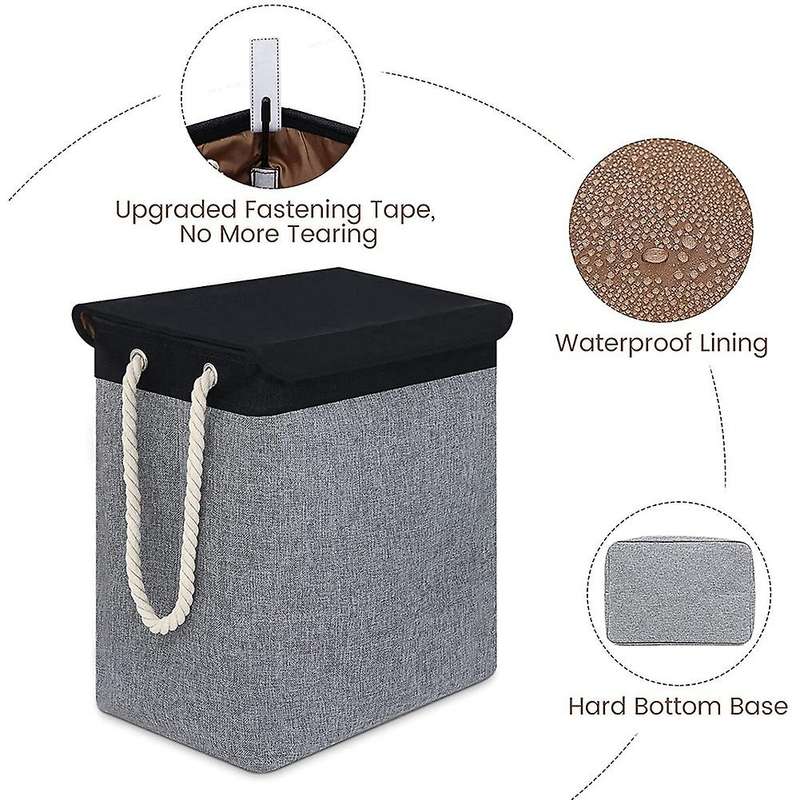 Large Laundry Basket with Lid, Collapsible Linen Laundry Hamper -a