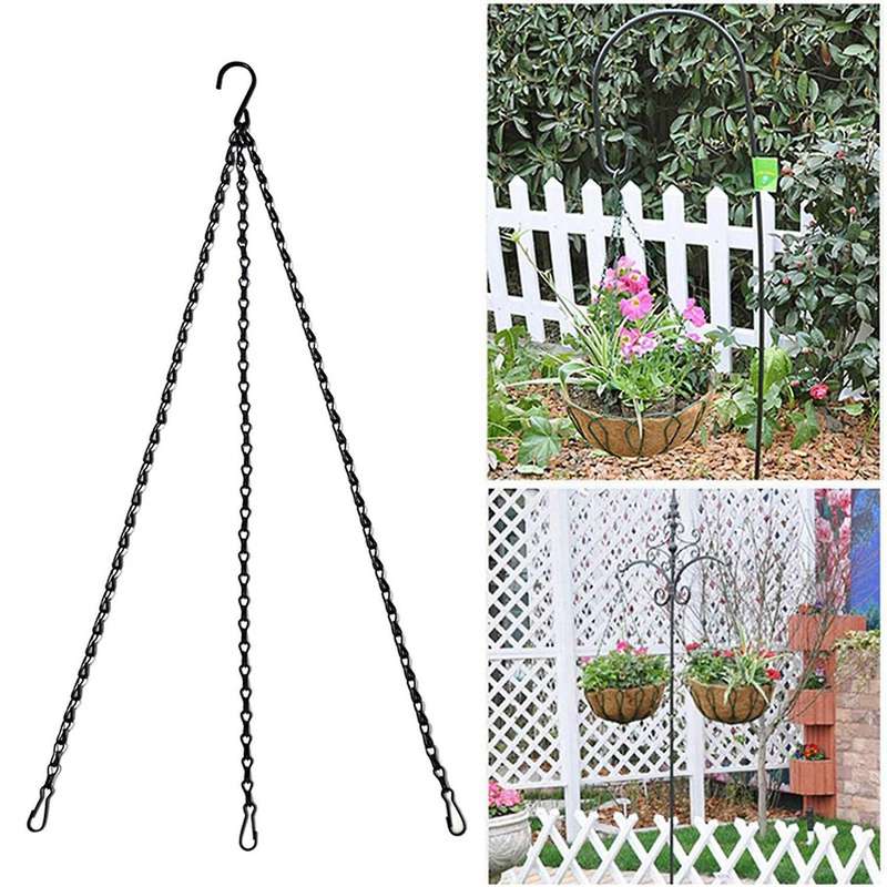 10pcs Black Flower Plant Pot Basket Holder Hanging Chain with Hooks
