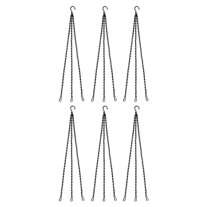 10pcs Black Flower Plant Pot Basket Holder Hanging Chain with Hooks