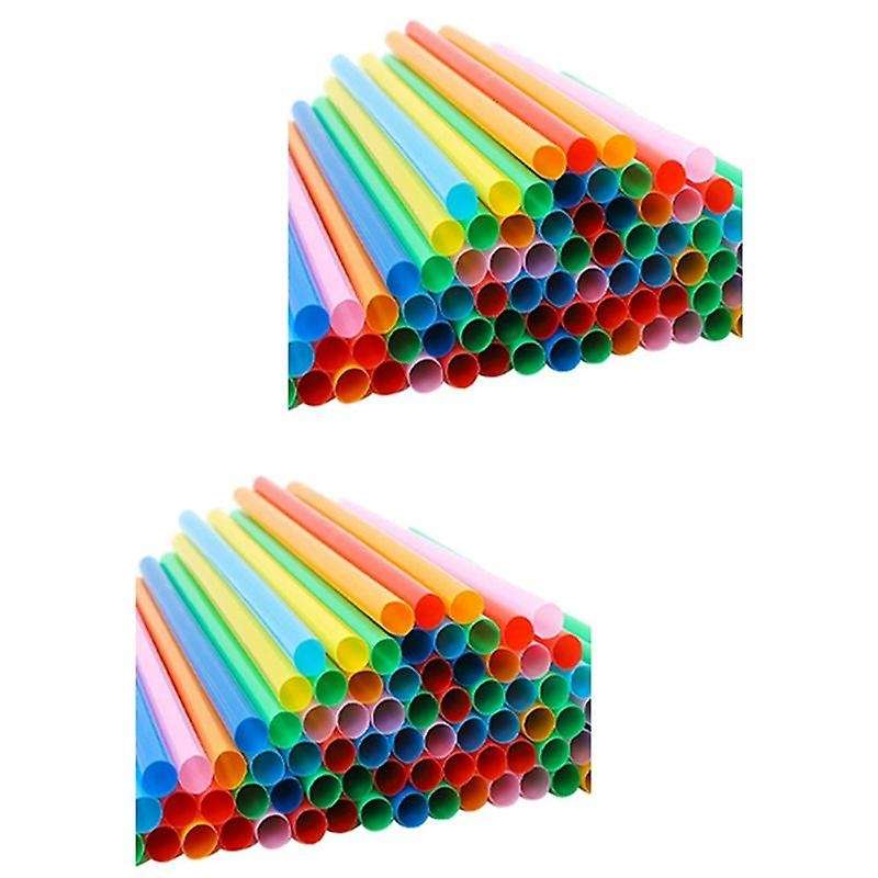 300pcs 10.3in Jumbo Straws Smoothie Straws Assorted Bright Colors