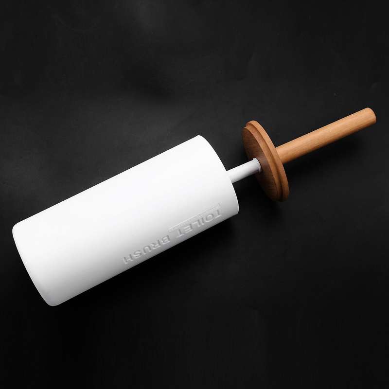 Bamboo Floor-standing Toilet Brush Set Base Bathroom Toilet Brush