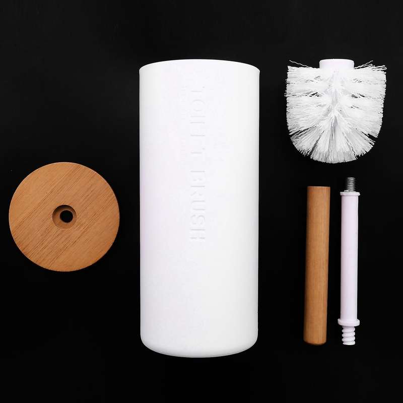 Bamboo Floor-standing Toilet Brush Set Base Bathroom Toilet Brush
