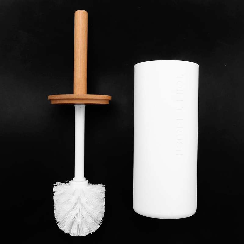 Bamboo Floor-standing Toilet Brush Set Base Bathroom Toilet Brush