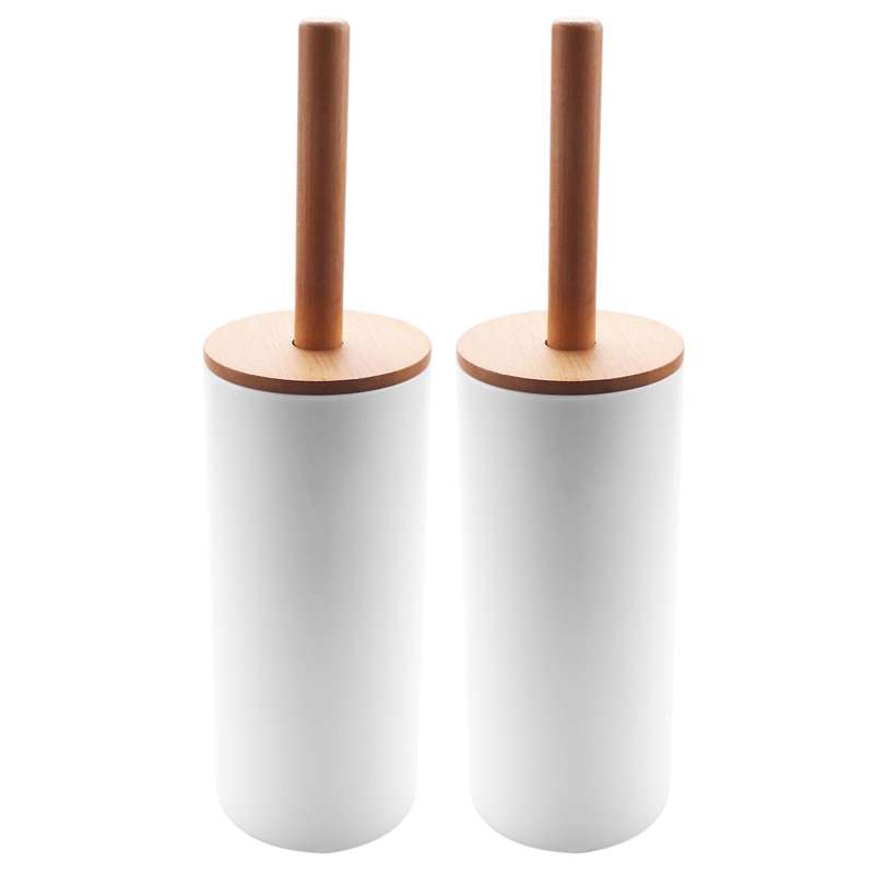 Bamboo Floor-standing Toilet Brush Set Base Bathroom Toilet Brush