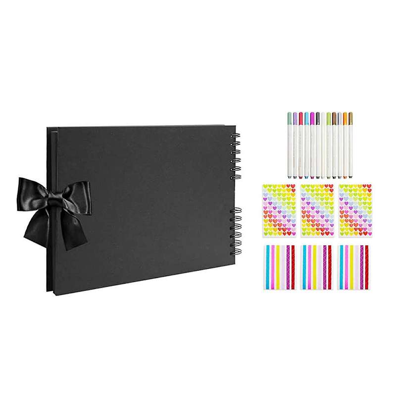 Scrapbook Photo Album Diy Memory Books with Metallic Marker Pens
