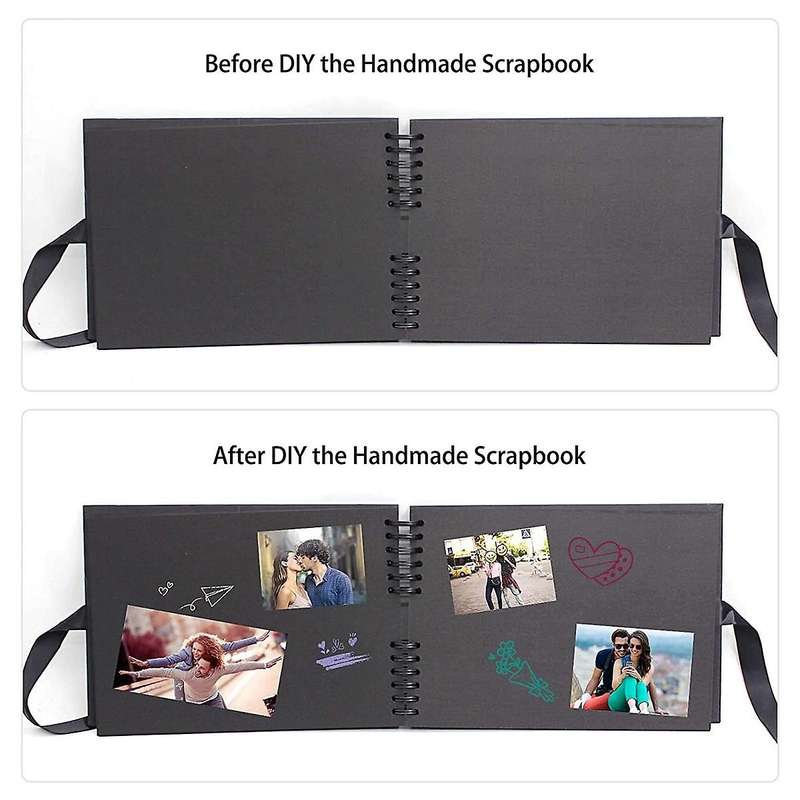 Scrapbook Photo Album Diy Memory Books with Metallic Marker Pens