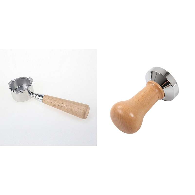 Tamper Wooden Handle Barista Espresso Machine 51mm Wood Color
