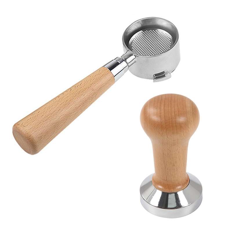 Tamper Wooden Handle Barista Espresso Machine 51mm Wood Color