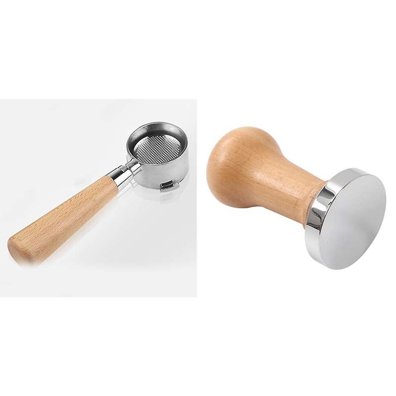 Tamper Wooden Handle Barista Espresso Machine 51mm Wood Color
